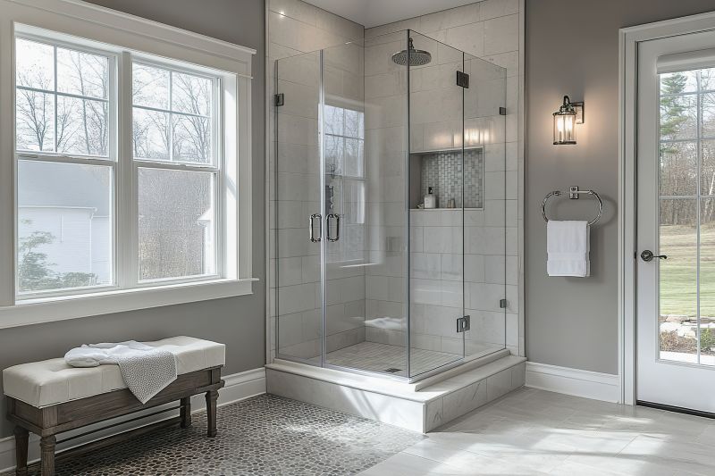 Contemporary Shower with Frameless Glass